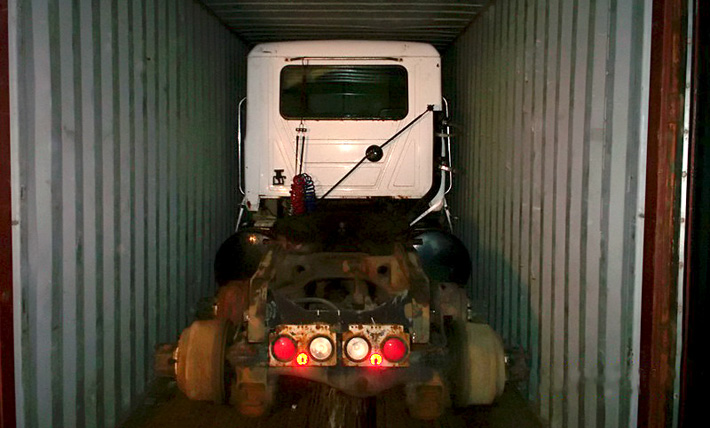 Truck in container